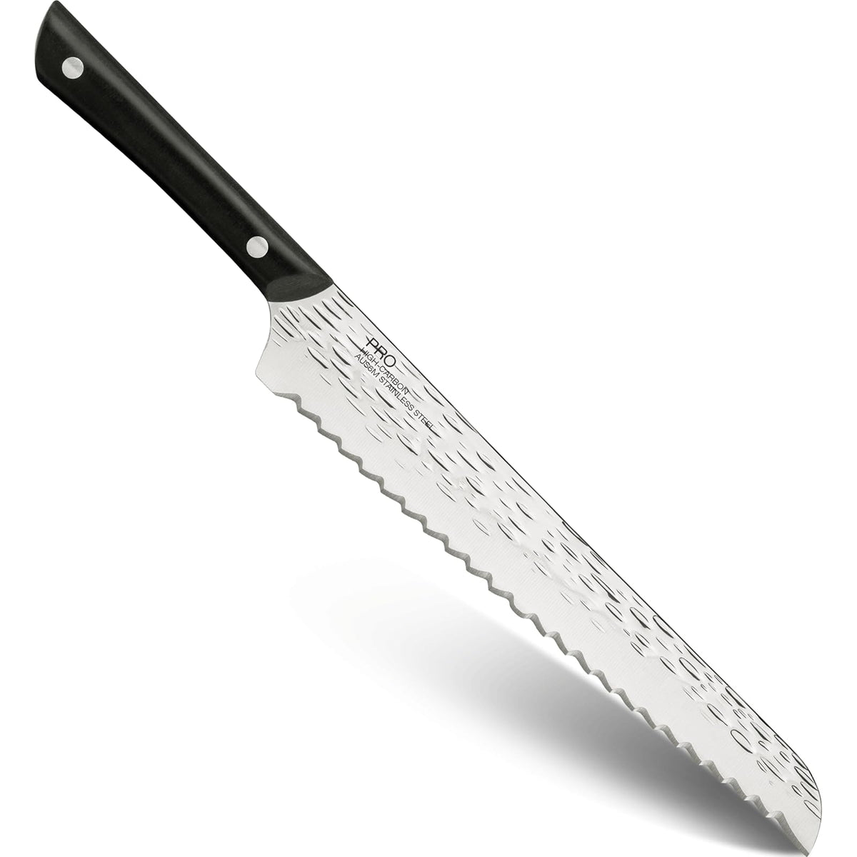 Kai PRO - Cuchillo para pan de 9 pulgadas, serrado, acero inoxidable AUS6M, mango POM, certificado NSF