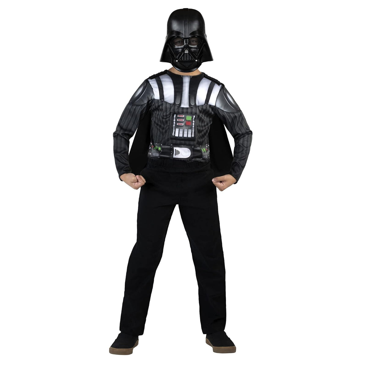 Star Wars Darth Vader - Juego de Caja de Pecho Muscular para jóvenes, Parte Superior Acolchada y Capa con máscara de plástico, Talla S (4-7) Multicolor