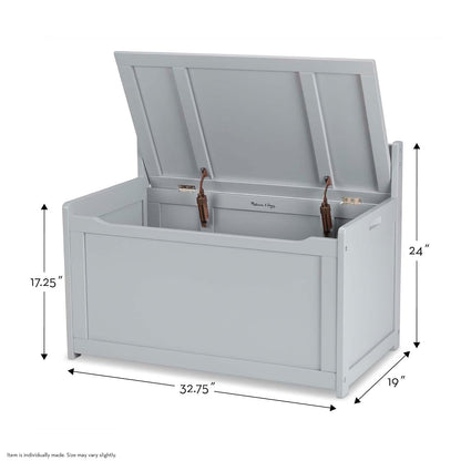 Melissa & Doug Baúl de Madera para Juguetes, Baúl de Madera Resistente, 2.3 Metros Cúbicos de Almacenamiento, Fácil de Armar, Color Gris
