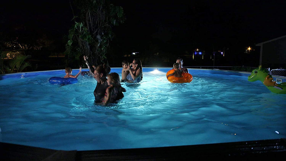 Nightlighter Piscina LED sobre tierra, 750 lúmenes, iluminación subacuática, fácil de instalar debajo del riel superior, certificación ETL, NL50, gris
