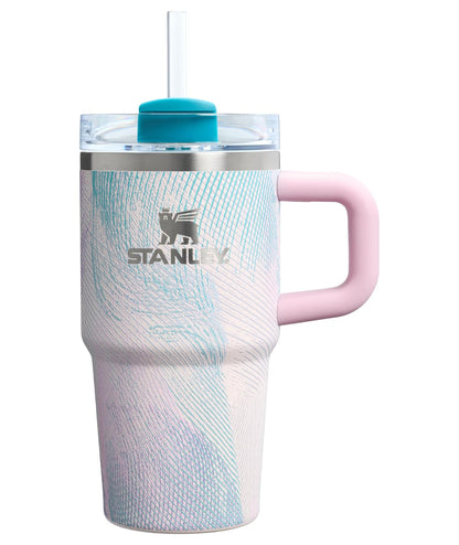 Stanley Vaso con Asa y Popote, 40 oz, Tapa FlowState, Azul - 20 Ounces - Plume de vidrio marino