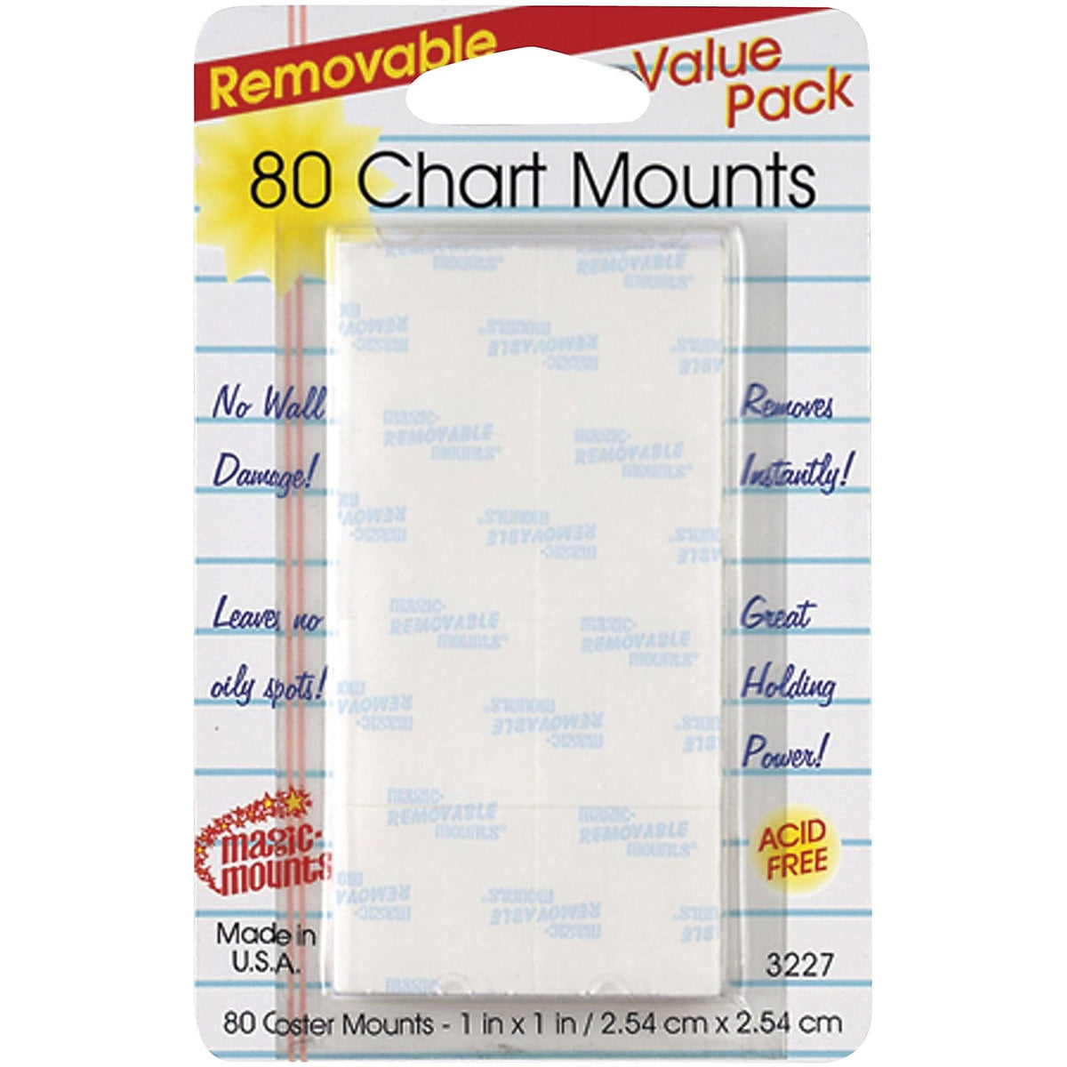 Magic Mounts Soportes Extraíbles para Gráficos 2,5 cm 80 Unidades
