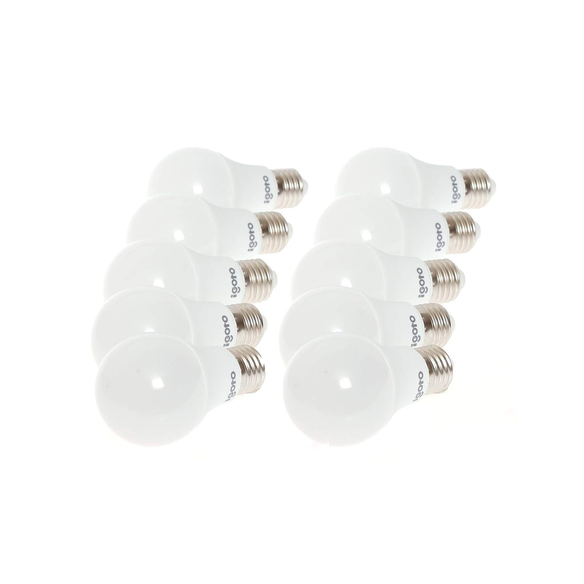 iGoto F10P-10109 Pack de 10 Focos Led A60, 9W Luz Fría + F10520 Foco led T80, 20W, Luz Fría