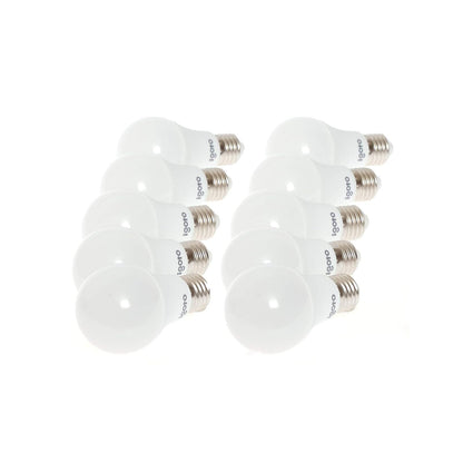 iGoto F10P-10109 Pack de 10 Focos Led A60, 9W Luz Fría + F10520 Foco led T80, 20W, Luz Fría