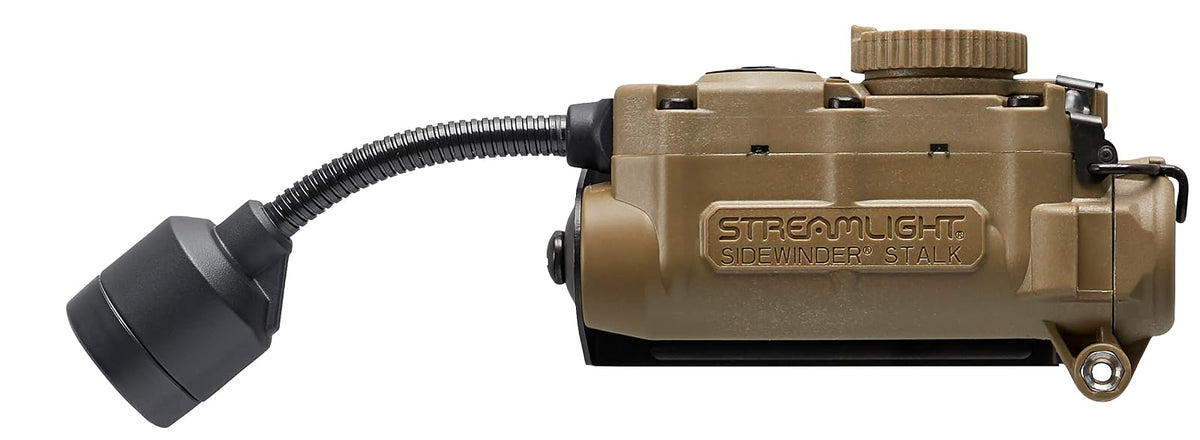Streamlight 14307 Sidewinder Stalk - Luz táctica para casco de 76 lúmenes con tallo flexible, incluye montaje en riel de arco en caja al por menor, Coyote