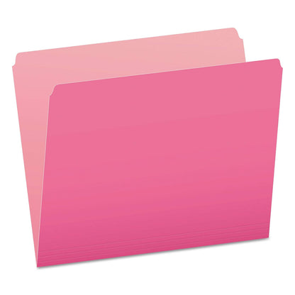 Pendaflex 152PIN - Carpetas de archivo de colores, corte recto, pestaña superior, letra, rosa/rosa claro, caja de 100 unidades