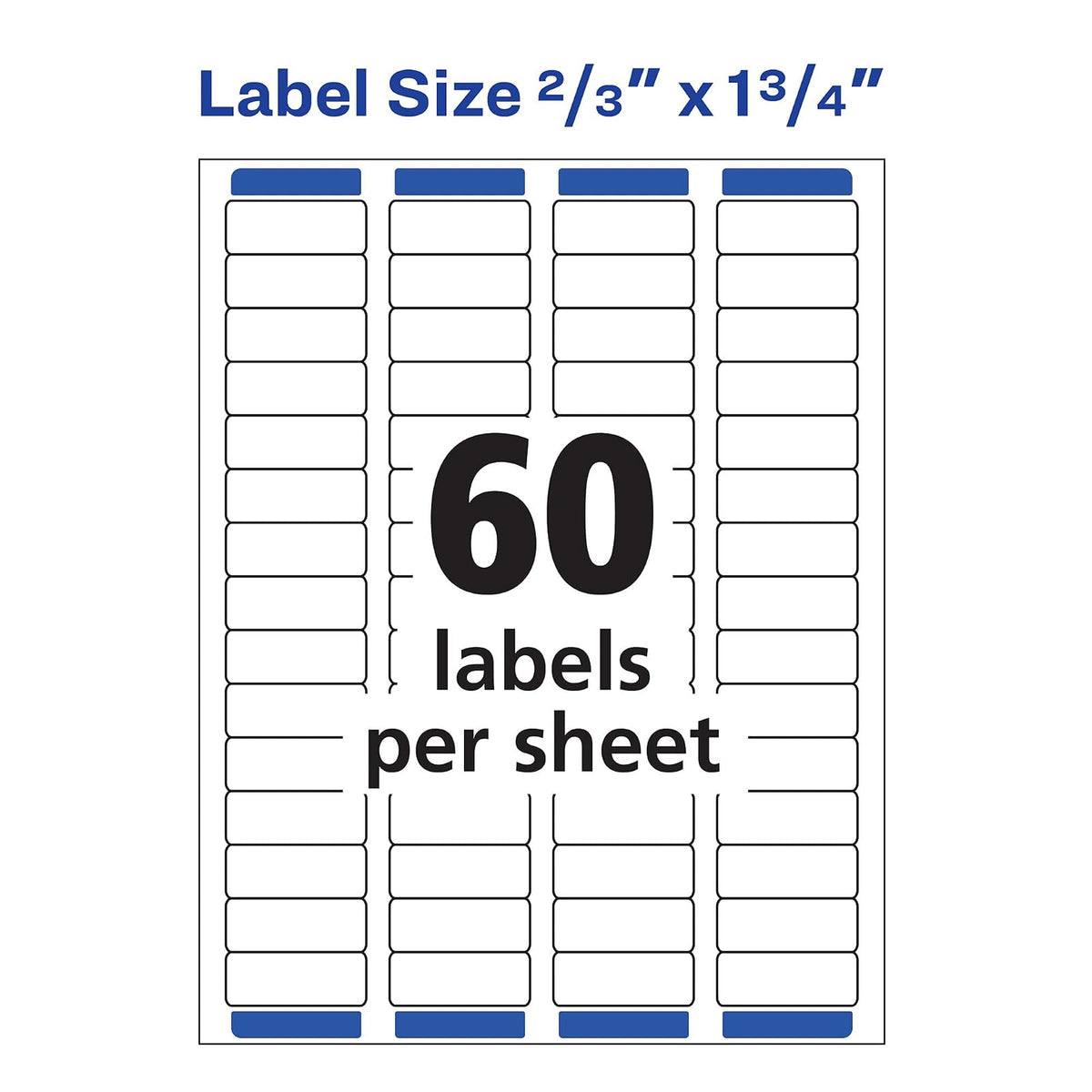 Avery Return Address Labels with Sure Feed for Laser Printers, 2/3" x 1-3/4", 1,500 Labels, Permanent Adhesive (5195), White