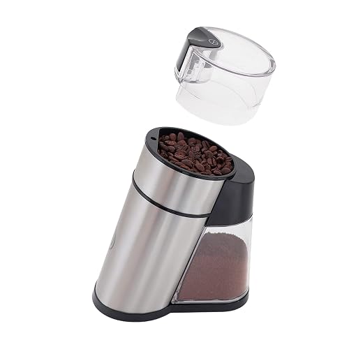 Hukën x MasterChef | Molino de Café Eléctrico Premium Grind+ 50 g | Depósito Desmontable | Molienda por Botón | Cuerpo y Aspas de Acero Inoxidable | Motor 150 W | Compacto y Potente