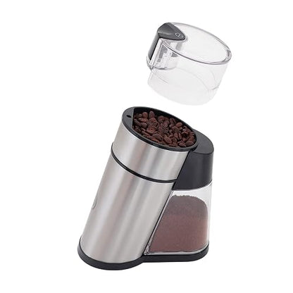 Hukën x MasterChef | Molino de Café Eléctrico Premium Grind+ 50 g | Depósito Desmontable | Molienda por Botón | Cuerpo y Aspas de Acero Inoxidable | Motor 150 W | Compacto y Potente