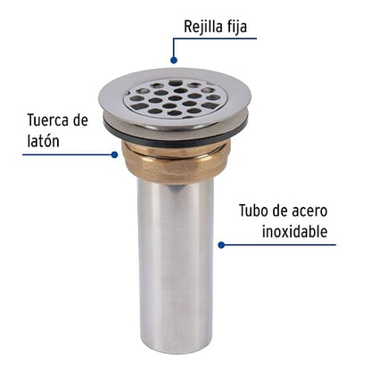 Foset CO-816, Contrarejilla 2-1/2" de acero inoxidable tipo bar
