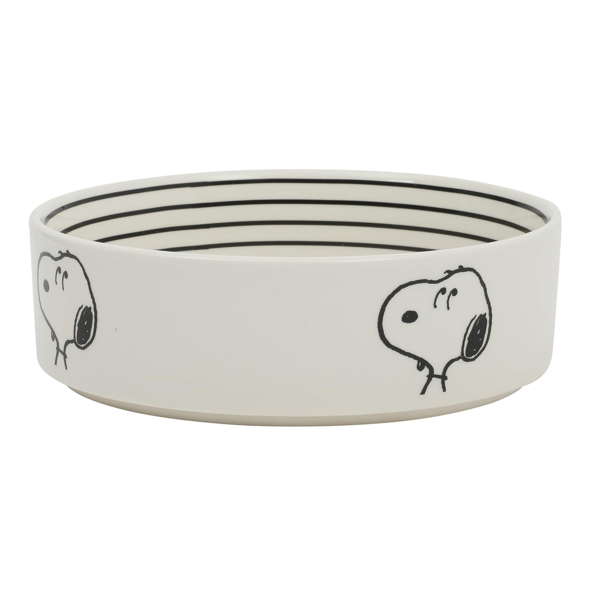 Peanuts Snoopy - tazón para perros con diseño de hueso, tazón de agua o comida de gres de 6.5 pulgadas para perros pequeños a medianos, bonito plato de dibujos animados para mascotas, duradero y fácil