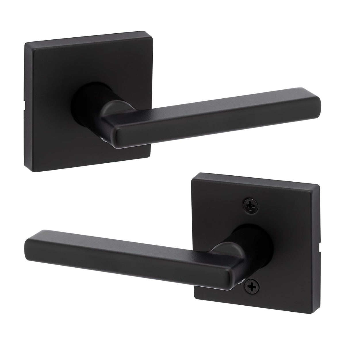 Kwikset Halifax Manija de Puerta Interior, Palanca Reversible sin Bloqueo - 1 paquete - Mate negro