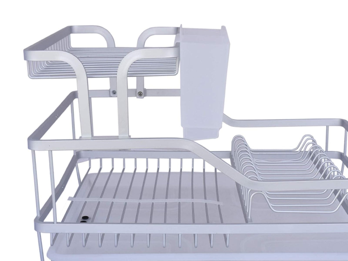 Nuvo 2415-3120 Escurridor Trastes de Aluminio con 2 Niveles con Portacubiertos y Charola