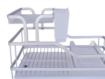 Nuvo 2415-3120 Escurridor Trastes de Aluminio con 2 Niveles con Portacubiertos y Charola