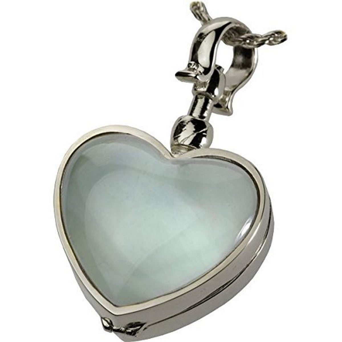 Memorial Gallery - Joya de cremación de vidrio victoriano, 45,7 cm, plata de ley, 45.72cm, Plata esterlina