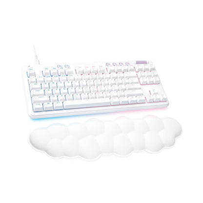 Logitech G G713 Teclado para Juegos con Cable con Iluminación LIGHTSYNC RGB, Interruptores Lineal (Rojo GX) y Reposamanos para Teclado, Compatible con PC y Mac, Blanco Niebla