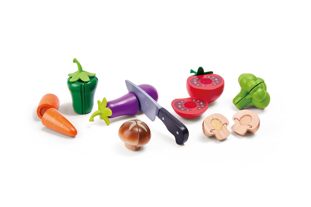 Hape , Accesorios de Cocina de Madera para Niños: Set de Verduras Realistas, Juego Educativo y Divertido para Explorar el Mundo de la Cocina. De 2 a 8 años. E3161
