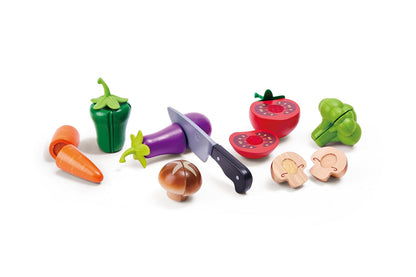 Hape , Accesorios de Cocina de Madera para Niños: Set de Verduras Realistas, Juego Educativo y Divertido para Explorar el Mundo de la Cocina. De 2 a 8 años. E3161