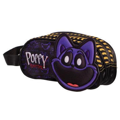 Ruz Lapicera Triple Infantil | Poppy Playtime | 100% Poliéster | Medidas 23 x 10 x 8 cm | Estuche Escolar para niños con Tres Compartimentos y Práctico Cierre de Cremallera para Útiles