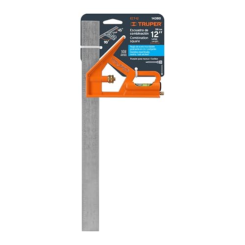 Truper ECT-12, Escuadra de combinación, acero inoxidable, 12"