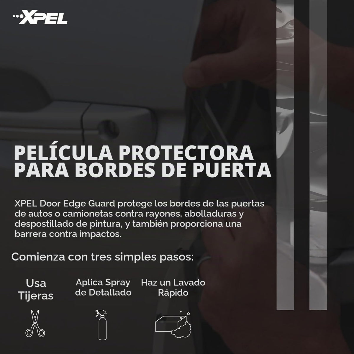 XPEL Protector de Borde de Puerta Extraancho R3023, 1.27 cm x 3.66 m, Transparente