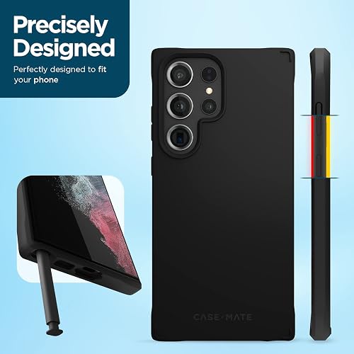Case-Mate Samsung Galaxy S23 Ultra Case [3in1] with FlexiShield Screen Protector & Camera Lens Protector [6.8"] [12FT Drop Protection] [Wireless Charging] Tough Black Phone Case -Rugged, Anti-Scratch