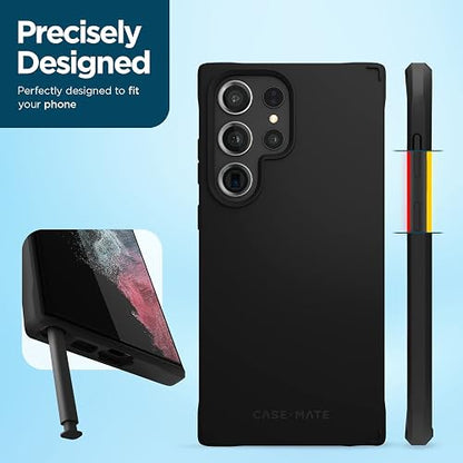Case-Mate Samsung Galaxy S23 Ultra Case [3in1] with FlexiShield Screen Protector & Camera Lens Protector [6.8"] [12FT Drop Protection] [Wireless Charging] Tough Black Phone Case -Rugged, Anti-Scratch