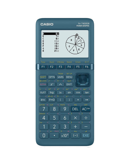 Casio Calculadora Graficadora fx‑7400GIII, Color Verde, +2100 Funciones, Solar y Batería, Nivel Preparatoria