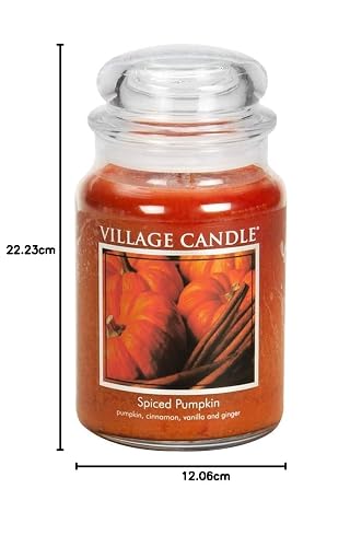 Village Candle - Tarro grande de boticario con especias y calabaza, vela perfumada, 22 onzas