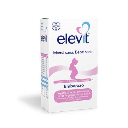 Elevit Embarazo y Lactancia, Multivitamínico con Ácido Fólico y Hierro, Ayuda el Sano Desarrollo de los Órganos de tu Bebe, Vitaminas para Mujer y Bebé, 2 Pack 30 Tabletas