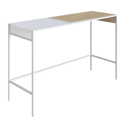 TUGOW Alterego Consola Bezen Color Blanco y Madera con Estructura Metálica de Acero y MDP