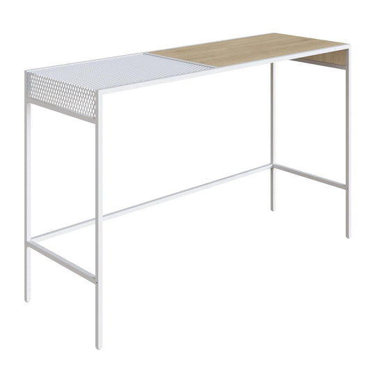 TUGOW Alterego Consola Bezen Color Blanco y Madera con Estructura Metálica de Acero y MDP