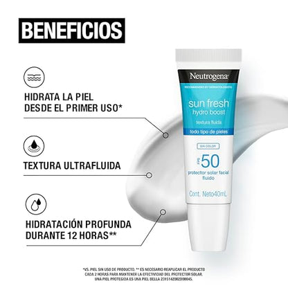 Neutrogena Sun Fresh Hydro Boost Sin Color FPS 50 40mL