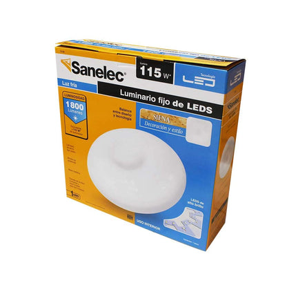 SANELEC Plafón Redondo 18 W Siena 1116, Blanco, Grande