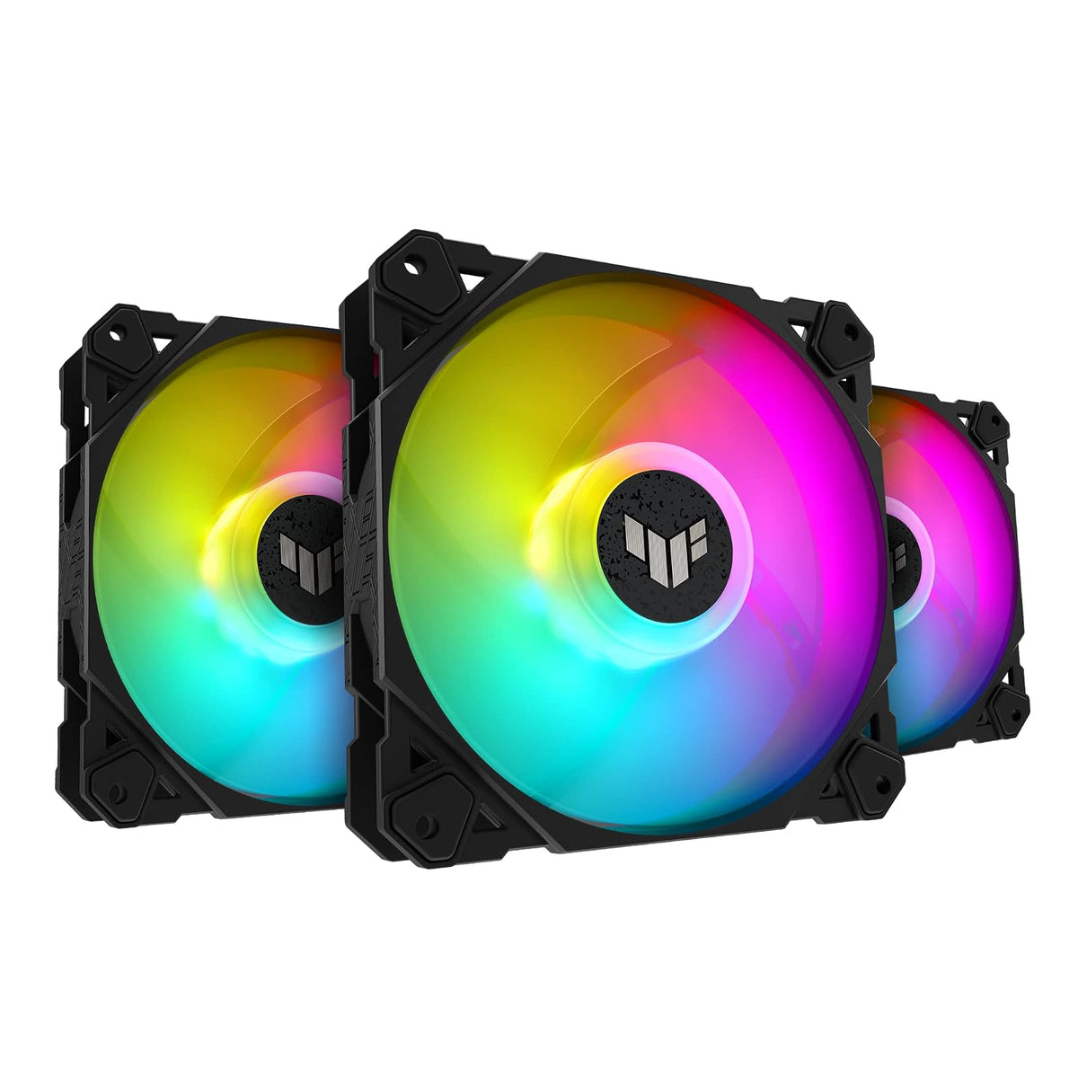 ASUS TUF Gaming TF120 ARGB Chassis Fan 3Pin Customizable LEDs Blade, Advanced Fluid Dynamic Bearing, 120mm PWM Control, Anti-vibration Pads, Double-layer LED Array for Computer Case & Liquid Radiator