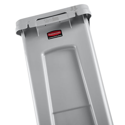 Rubbermaid 2026725 Commercial Products - cubeta de basura con canales de ventilación, Sencillo, Gris, 13 Gallon