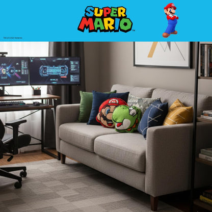 Franco Anime Juego de Cama Suave y acogedora Almohada Decorativa de Felpa, Talla única, Super Mario