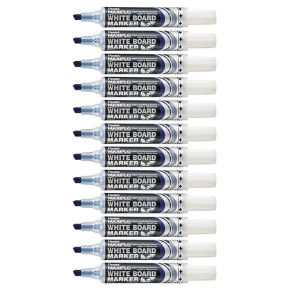 Pentel MaxiFlo Marcador para Pizarrón Blanco Caja con 12 Piezas - Azul