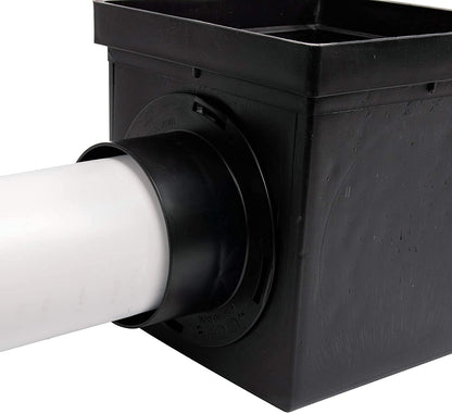 NDS Kit de Drenaje Cuadrado 9 pulgadas con Lavabo, 2 Adaptadores y Rejilla Negra