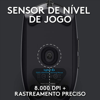 Logitech G203 LIGHTSYNC Mouse Gaming con Iluminación RGB Personalizable, 6 Botones Programables Seguimiento de hasta 8,000 dpi, Ultra-Ligero - Negro + Sony EX14AP Audífonos, Negro