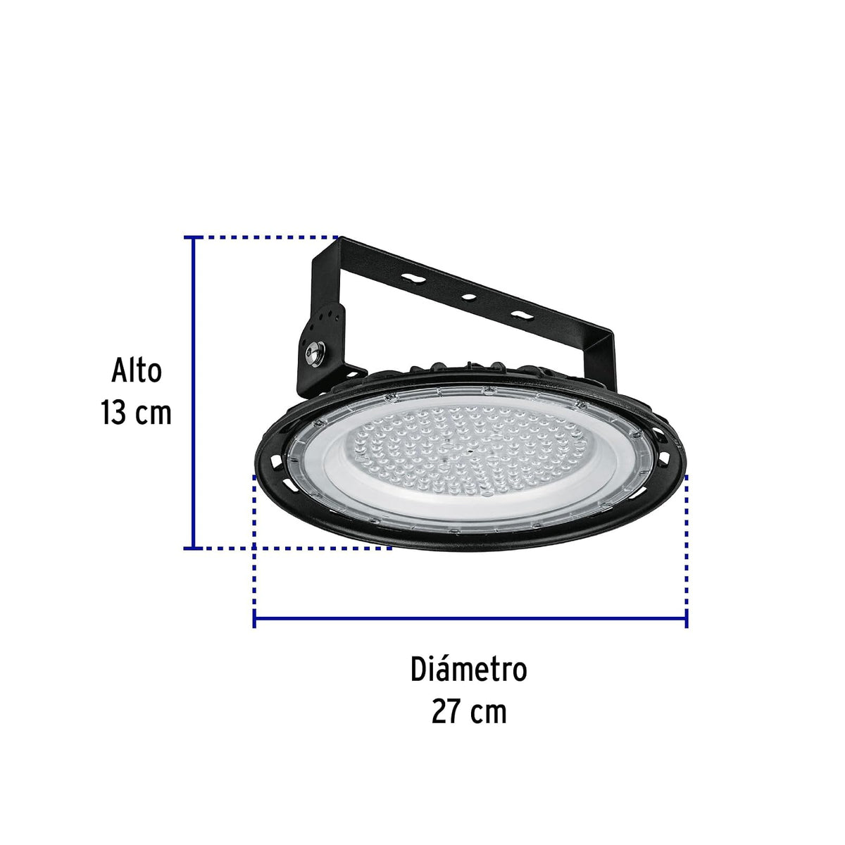 Volteck HB-100L, Luminario LED 100 W High Bay, luz blanca fría 6500K, color negro