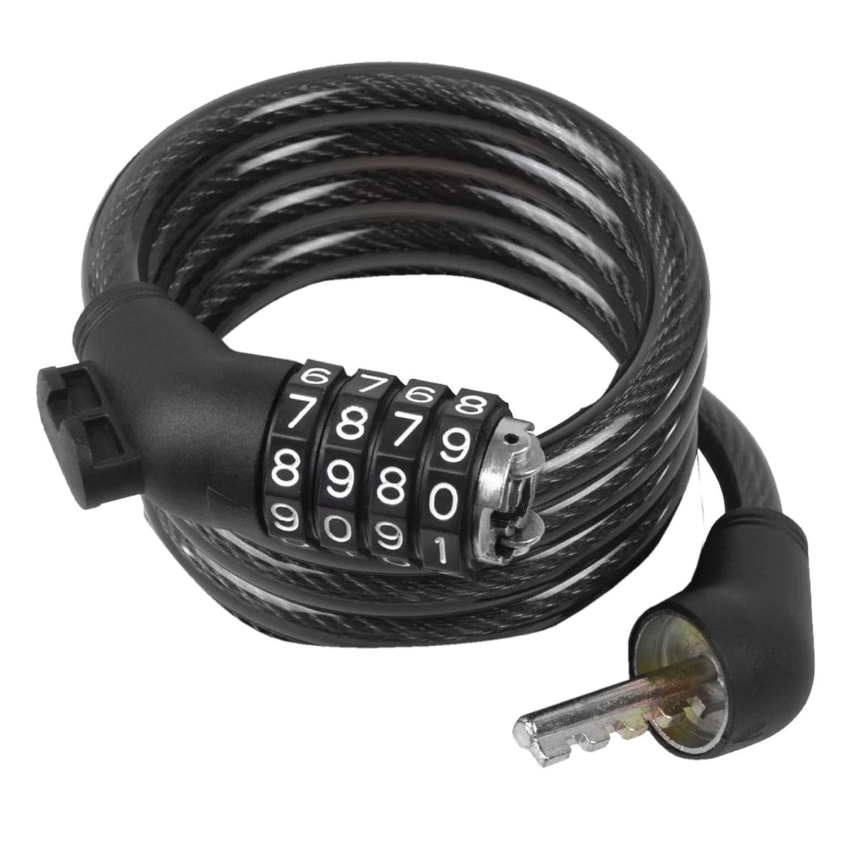 Benotto Candado Elite Cable Espiral y Combinacion 15mmX1000mm Negro/Cabezal Negro con Soporte