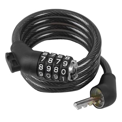 Benotto Candado Elite Cable Espiral y Combinacion 15mmX1000mm Negro/Cabezal Negro con Soporte