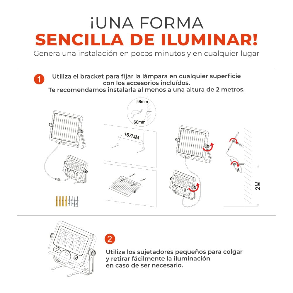 Tecnolite Lámpara Solar LED 10W - Tecnolite, Luz de Día, Función de Power Bank, Multiaplicación, Modos de Luz, Batería Integrada, Sensor de Movimiento, IP65 - IK06