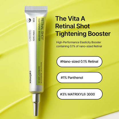El potenciador reafirmante Vita A Retinal Shot | con retina liposomada, Matryxyl, minimizador de poros, arrugas y líneas finas, piel más firme, 15 ml