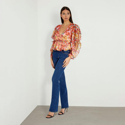 LS SASKIKA DRAPY TOP GUESS, MULTICOLOR, XL
