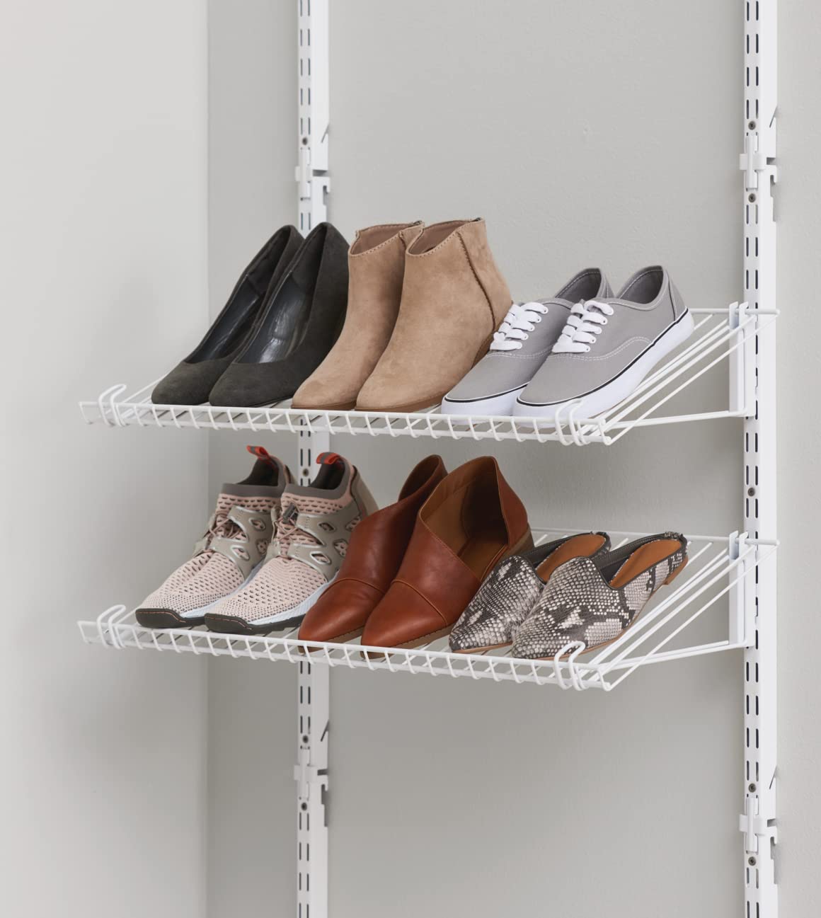 Rubbermaid - Estantería Personalizable para Zapatos de Pared, Color Blanco, para hogar, clóset, lavandería, organización de Lino