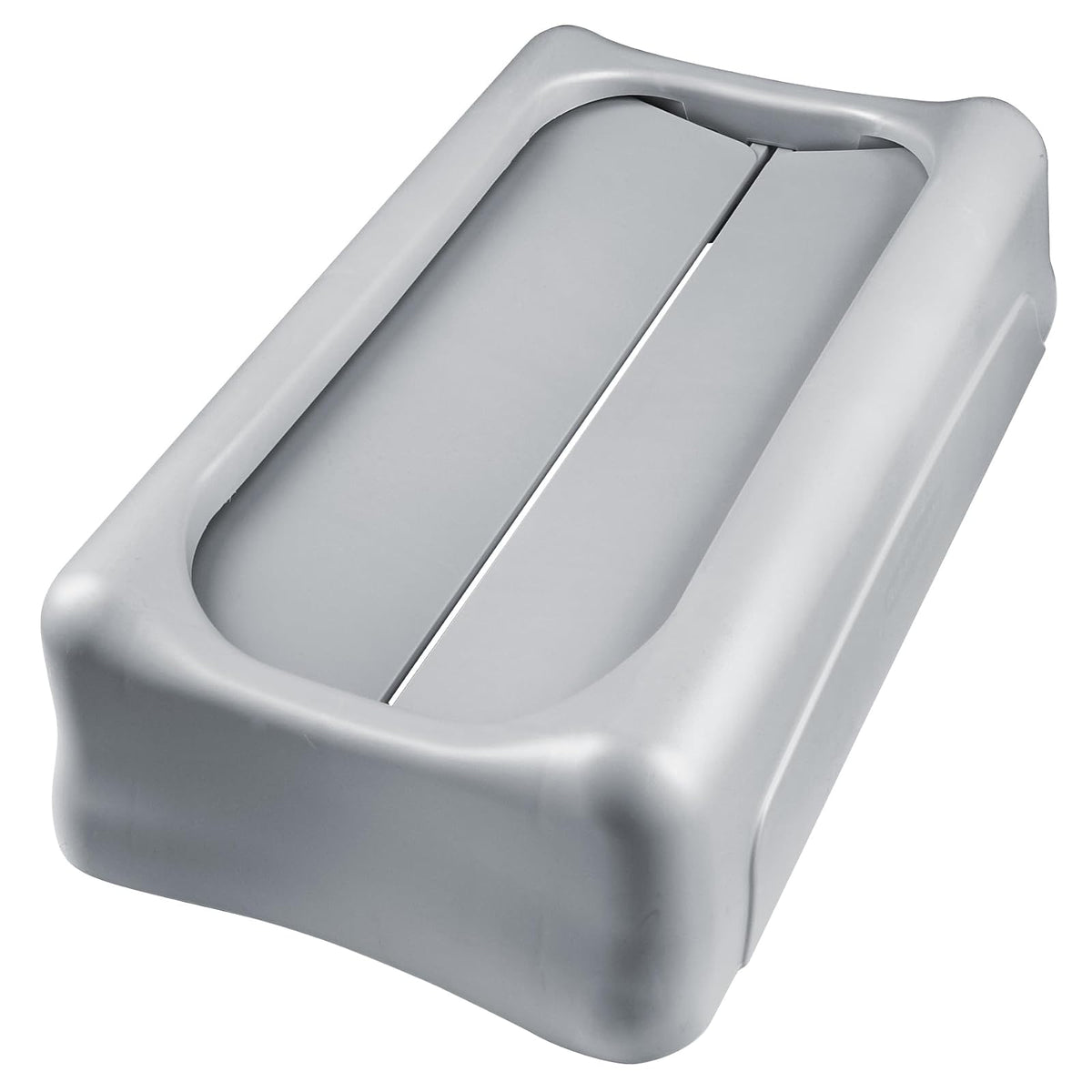 Rubbermaid Commercial Products Slim Jim® – Tapa Abatible para Contenedor, Oculta Residuos y Permite Acceso sin Contacto, Codificación por Colores para Separación de Residuos, Gris FG267360GRAY