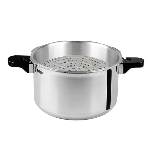 Ekco | Olla Express de 11 Litros Aluminio con 6 Sistemas de Seguridad | Cuerpo y tapa de aluminio, Cocción rápida, Mangos de baquelita, Cierre hermético, Certificado NOM