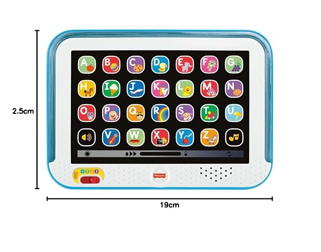 Fisher-Price Juguete Electrónico para Bebés Ríe y Aprende Tablet De Aprendizaje Crece Conmigo Azul para Niños de 1 Año en Adelante